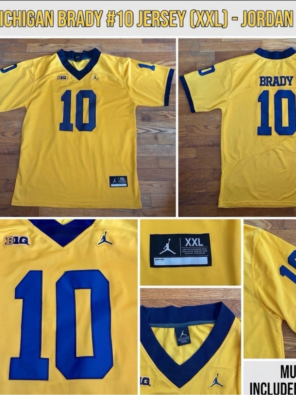 Michigan Wolverines Tom Brady #10 Jordan Brand Football Jersey - XXL 2X 2XL